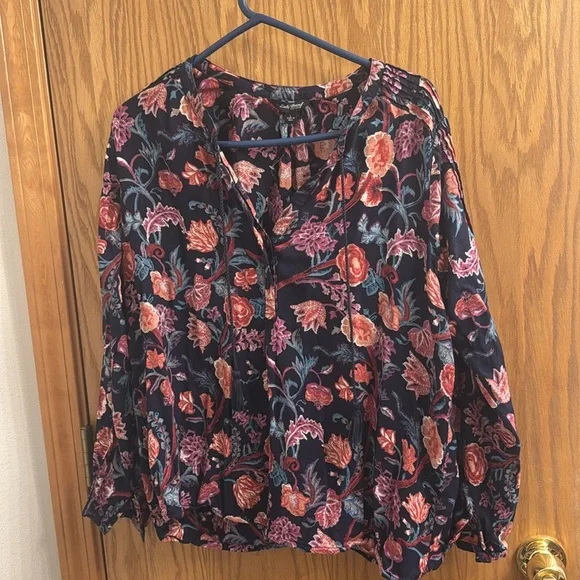 Lucky brand long sleeve floral shirt size large - Picture 2 of 5